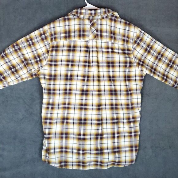 Exofficio Flannel Shirt Men's XL Brown Insect Shield Button Up Outdoor Camp - Picture 14 of 16